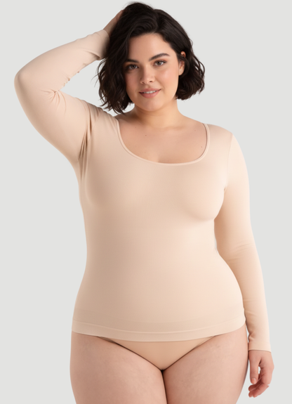 Long-Sleeve Shaping Smoothing Top