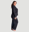 Black Oversized Jersey Piping Detail Long PJ Set