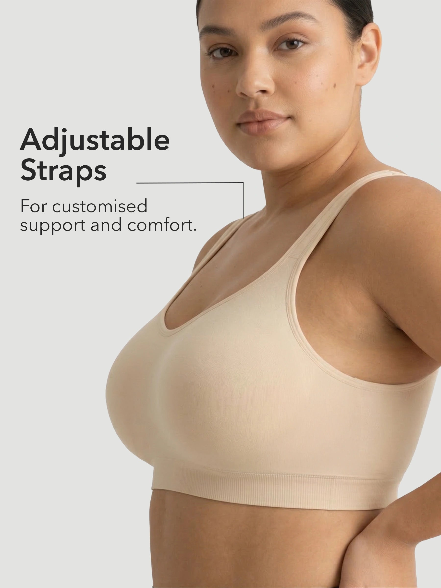 Adjustable Wire Free Shaper Bra (Cups A-FF) + FREE Bra Extender