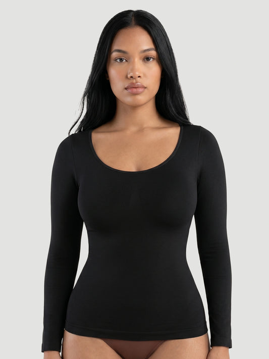 Long-Sleeve Shaping Smoothing Top