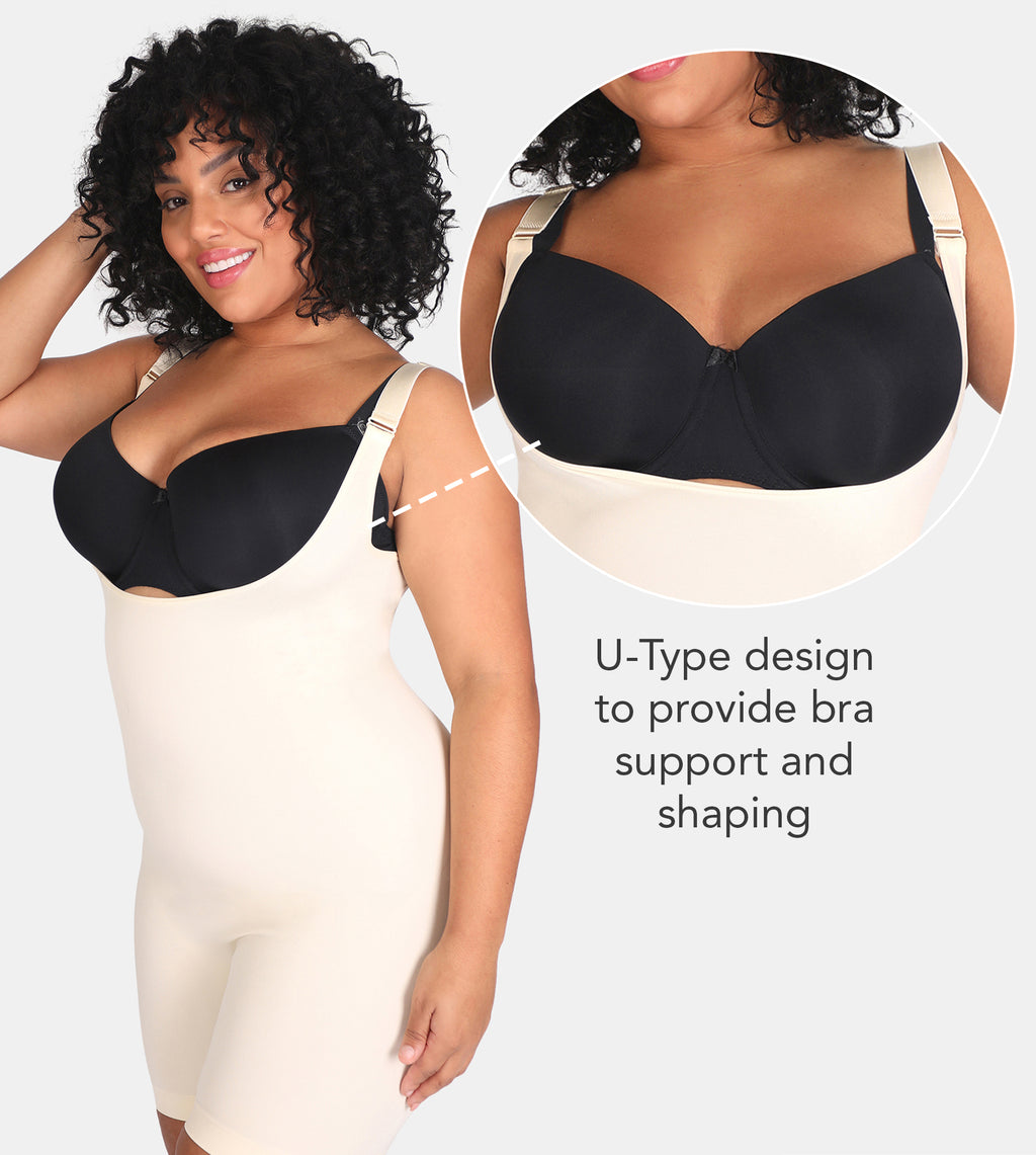 Latex Open Bust Tummy Control Shapewear with Adjustable Straps – SMARTCURVES