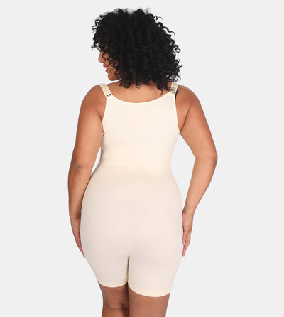 Open-Bust-Bodysuit-Shaping-Shorts-Beige-Back