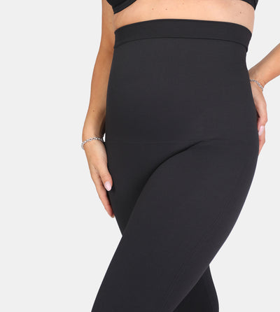 High-Waisted-Shaping-Leggings-Black-Front-3