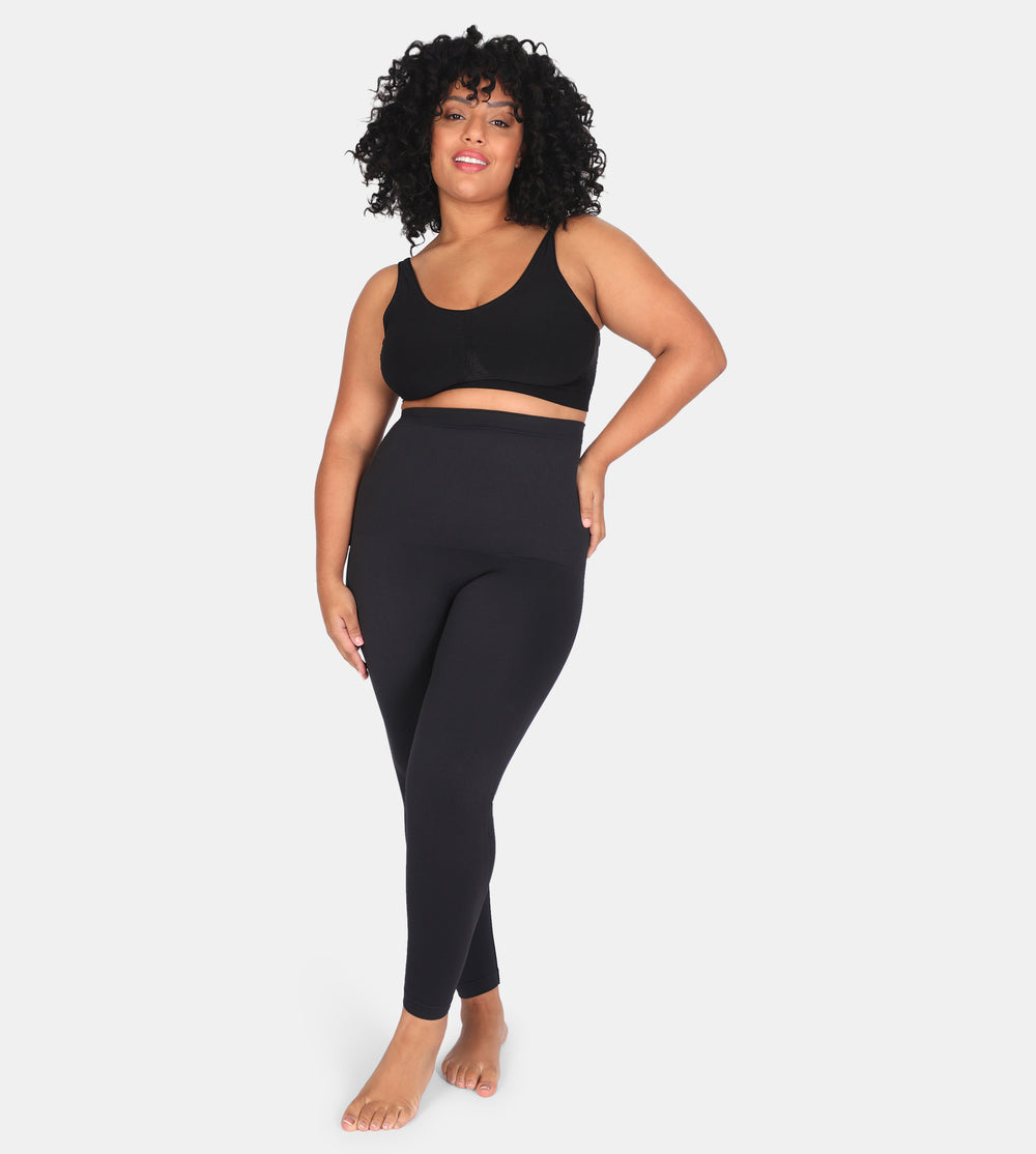 High-Waisted-Shaping-Leggings-Black-Front-4