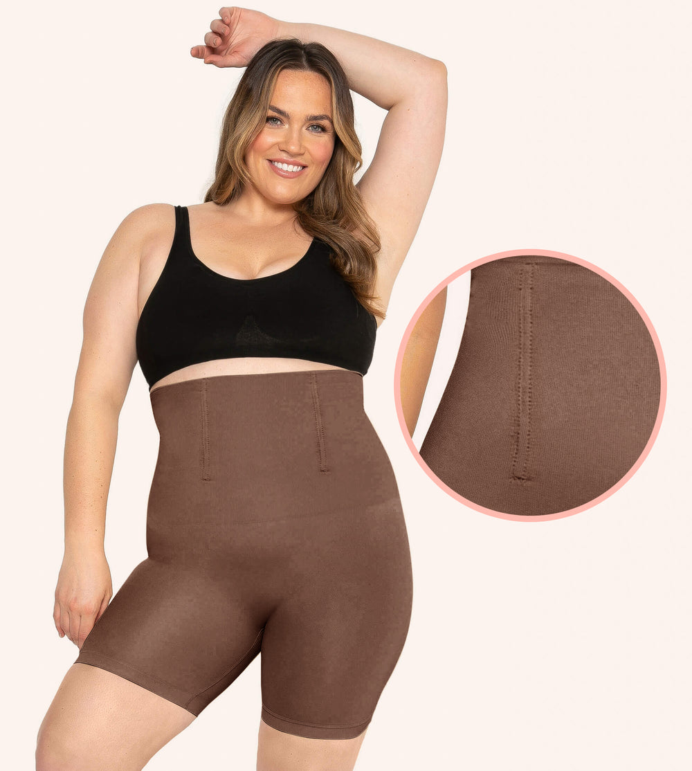 Shaping-Boning-Shorts-Brown-Front