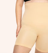 High-Waisted-Shaping-Shorts-Beige-Front