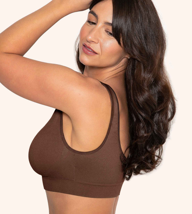 Conturve Wirefree High Support Bra for Women Small to Plus Size Everyday  Wear Exercise and Offers Back Support (S, Black) at  Women's Clothing  store