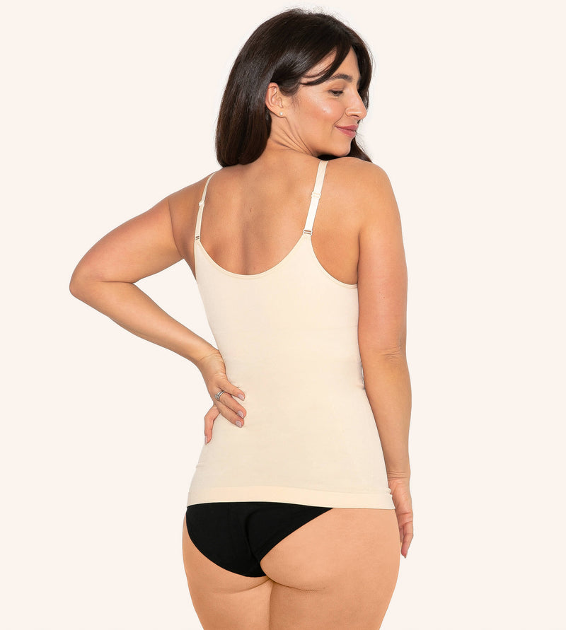 MANIFIQUE Scoop Neck Compression Cami - Tummy and Waist Control Body  Shapewear Camisole with Built-in Padded Bras