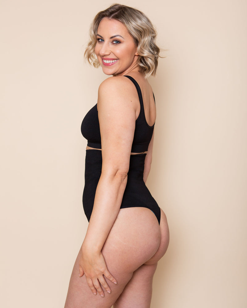 High-Waisted-Shaping-Thong-Black-Side