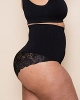 High-Waisted-Shaping-Lace-Panty-Black-Side